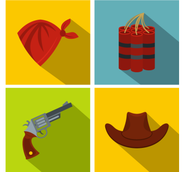Dessous de verre geek chapeau de cowboy et dynamite - TenStickers