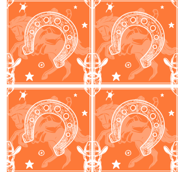 Dessous de verre geek motif fer à cheval rustique - TenStickers