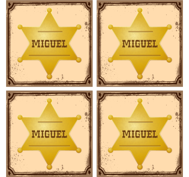Dessous de verre personnalisable Etoile de shérif  - TenStickers