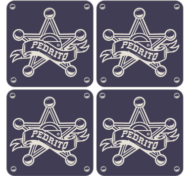 Dessous de verre vintage insigne d'étoile de shérif - TenStickers