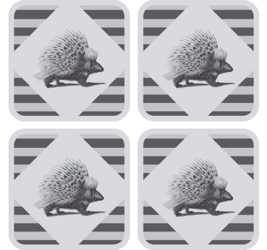 Dessous de verre moderne illustration de porc-épic rayé - TenStickers