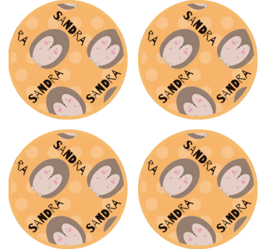 Dessous de verre personnalisable motif hérisson mignon - TenStickers