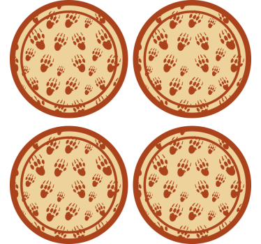 Dessous de verre vintage empreinte de patte marron - TenStickers