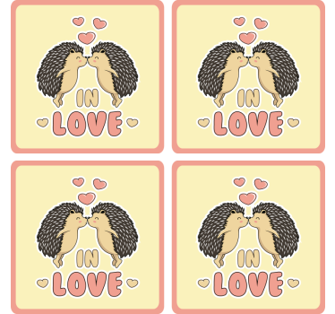 Dessous de verre moderne hérissons s'embrassant - TenStickers