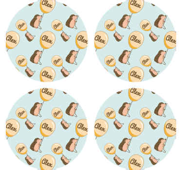 Dessous de verre personnalisable motifs de hérisson ludiques - TenStickers