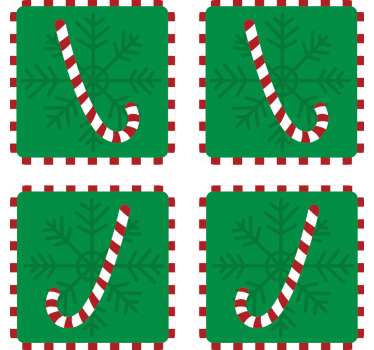 Dessous de verre noël design flocon de neige sucre d'orge - TenStickers