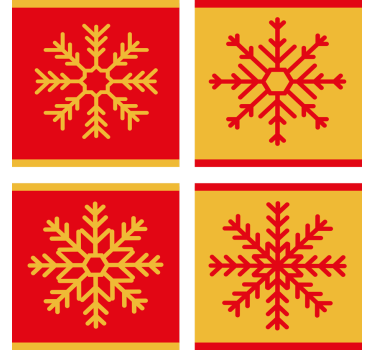 Dessous de verre noël motif flocon rouge et jaune - TenStickers