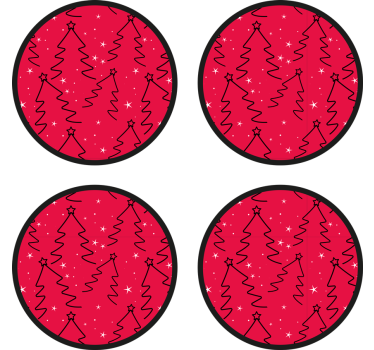 Dessous de verre noël motif arbre festif - TenStickers