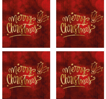 dessous de verre pour noel Joyeux noël en rouge - TenStickers