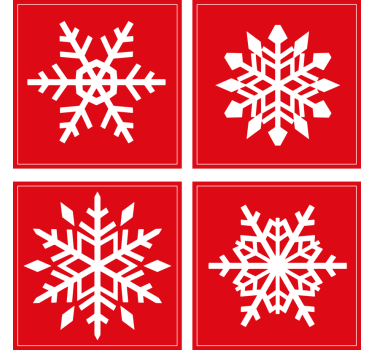 dessous de verre pour noel Flocons de neige rouges - TenStickers