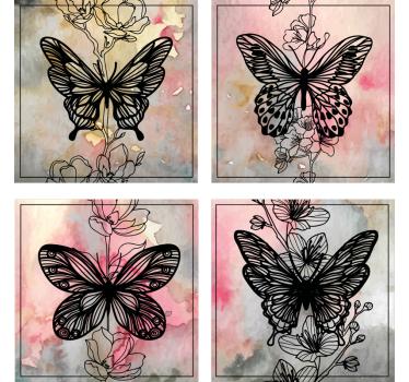 Dessous de verre moderne motif de papillon élégant - TenStickers
