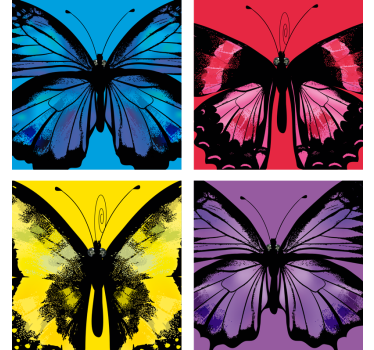 Dessous de verre geek designs de papillons colorés - TenStickers