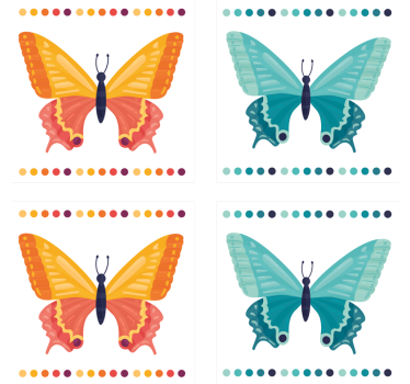 Dessous de verre geek motifs de papillons colorés - TenStickers