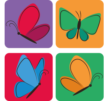 Dessous de verre geek motifs de papillons colorés - TenStickers