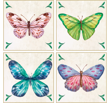 Dessous de verre moderne art de papillon vibrant - TenStickers