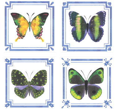 Dessous de verre Éléments de papillons colorés - TenStickers
