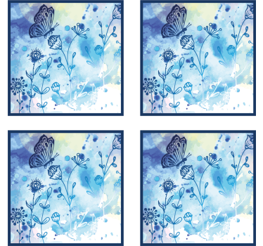 Dessous de verre motif aquarelle floral - TenStickers