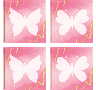 Dessous de verre moderne emblème de papillon Élégant - TenStickers