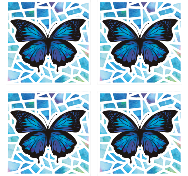 Dessous de verre geek art mural mosaïque papillon - TenStickers