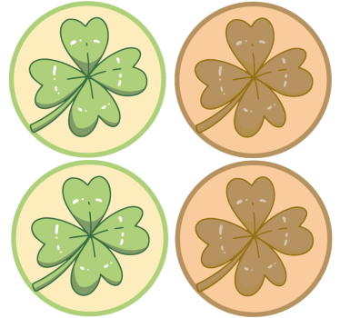 Dessous de verre geek designs de trèfle à quatre feuilles - TenStickers