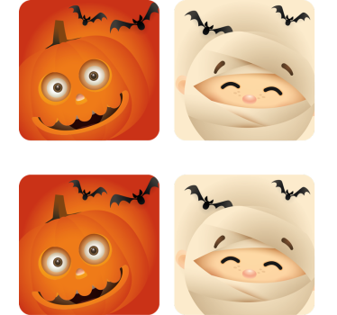 Dessous de verre halloween citrouille joyeuse et momie - TenStickers