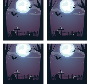 Dessous de verre halloween scène de nuit effrayante - TenStickers