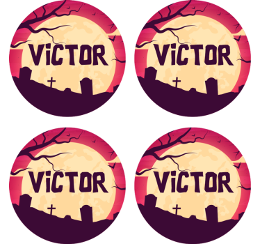 Dessous de verre halloween scène effrayante au clair de lune - TenStickers