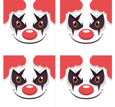 Dessous de verre geek design de visage de clown amusant - TenStickers