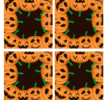 Dessous de verre halloween visages de citrouilles souriants - TenStickers