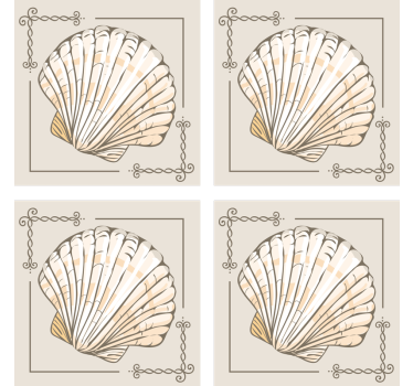 Dessous de verre vintage motif coquillage élégant - TenStickers