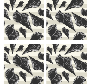Dessous de verre motifs coquillages élégants - TenStickers