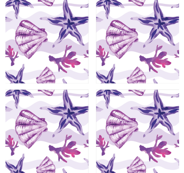 Dessous de verre motifs de coquillages côtiers - TenStickers