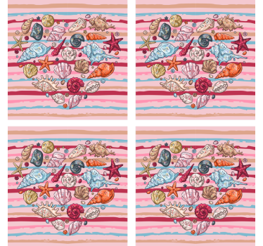 Dessous de verre geek motif coquillage coloré - TenStickers