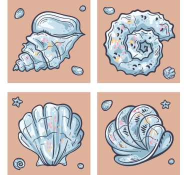 Dessous de verre moderne motifs inspirés des coquillages - TenStickers