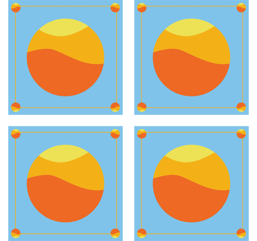 Dessous de verre champs de couleurs circulaires vibrants - TenStickers