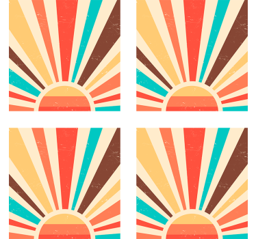 Dessous de verre Coucher de soleil vintage style 70s - TenStickers