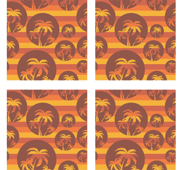 Dessous de verre geek motif palmier rétro - TenStickers