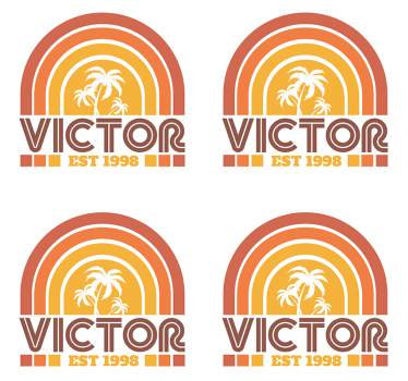 Dessous de verre personnalisable Écusson palmiers rétro - TenStickers