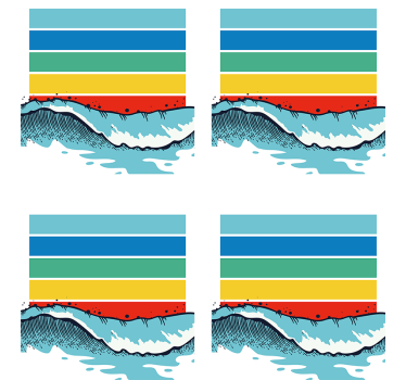 Dessous de verre motif vagues colorées - TenStickers