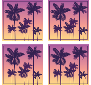 Dessous de verre palmiers en silhouette - TenStickers