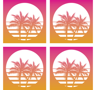 Dessous de verre geek silhouette de coucher de soleil - TenStickers