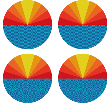 Dessous de verre geek motif circulaire géométrique vibrant - TenStickers