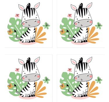Dessous de verre geek personnage zèbre mignon - TenStickers
