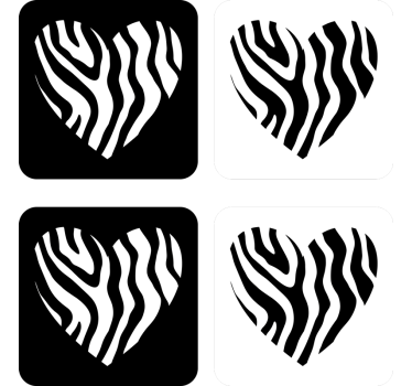 Dessous de verre geek en forme de cœur zèbre - TenStickers