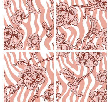 Dessous de verre motif vague floral - TenStickers
