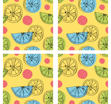 Dessous de verre geek motif agrumes colorés - TenStickers