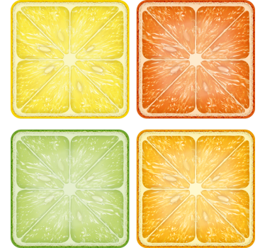 dessous de verre avec motif Agrumes colorés - TenStickers