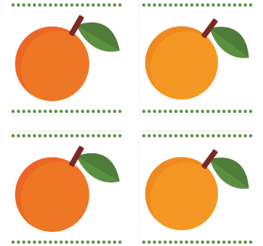 Dessous de verre moderne orange avec feuille - TenStickers