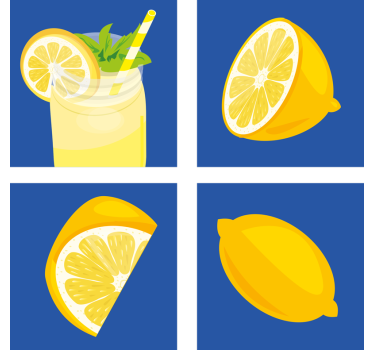 Dessous de verre carreaux boisson au citron rafraîchissante - TenStickers