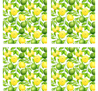 Dessous de verre motif floral agrumes vif - TenStickers